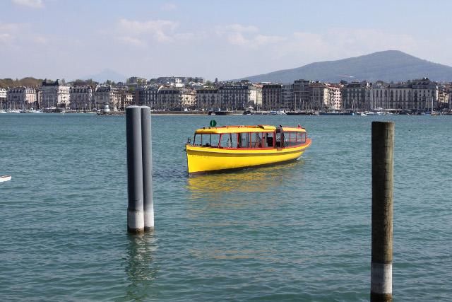 Lake Geneva, yellow boat
