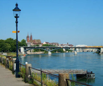 The Rhine in Basel, Wettstein bridge